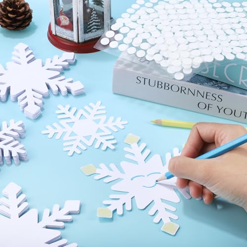 200 peças de recortes de floco de neve, 9 polegadas/5,9 polegadas papel de inverno flocos de neve de
