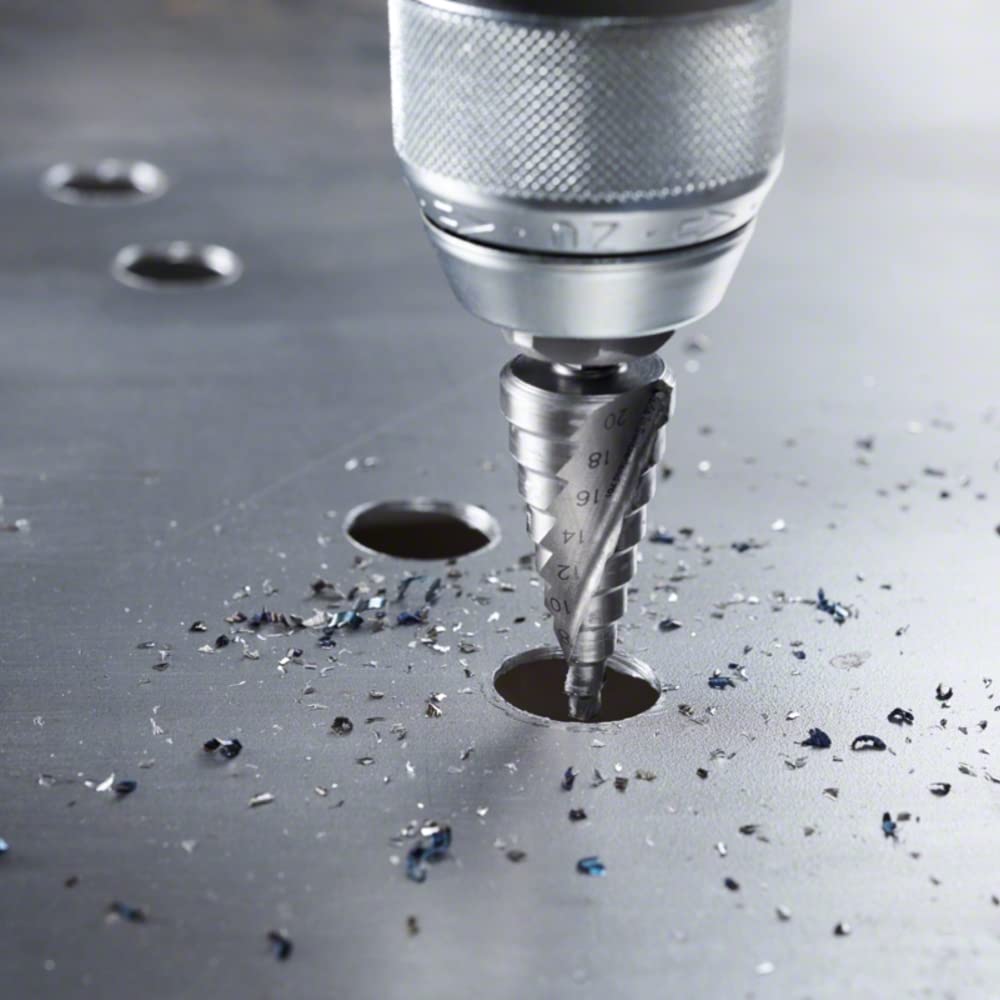 Bosch Professional 3 pz. Set di punte a gradini HSS con codolo a tripla superficie (per Metallo, Ø 4-12/4-20/6-30 mm, Accessorio per Trapani)