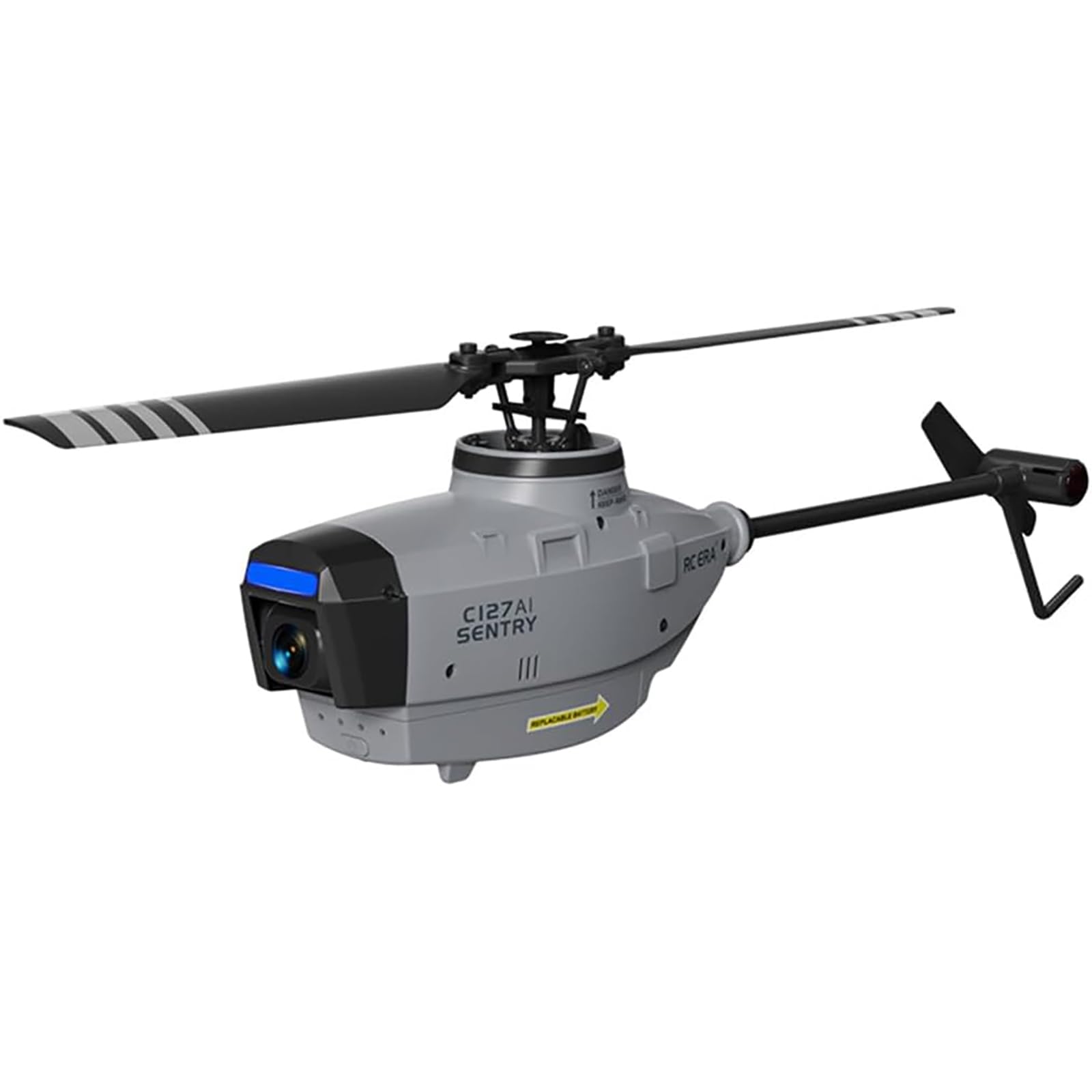 Helikopter RC C127AI Scout Drone z kamerą 1080P dla początkujących dorosłych, zdalnie sterowany samolot wojskowy 4CH z 6-osiowym żyroskopem i optycznym pozycjonowaniem przepływu (wersja RTF)