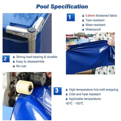 Piscina fuori terra con struttura in acciaio, facile da montare e durevole, perfetto per rinfrescare l'estate del cortile