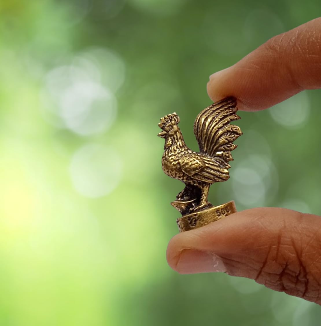 Purpledip Rare Miniature Brass Figurine Cock Rooster: Collectible Statue with Detailed Very Fine Workmanship (12699F) -