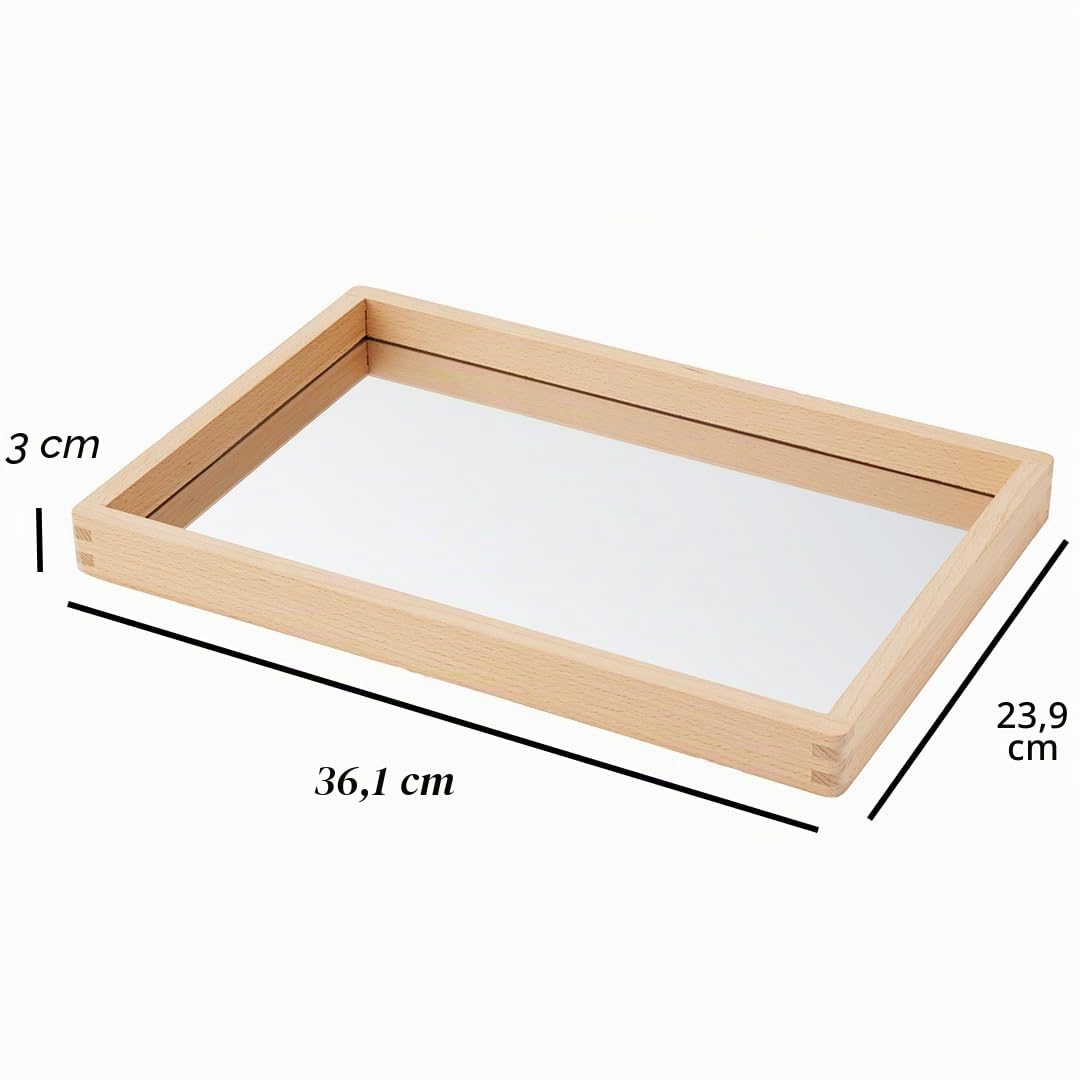 TickiT Kleines Spiegeltablett aus Holz 73536