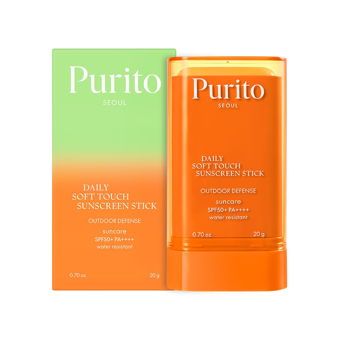 Purito Seoul Daily Soft Touch Sonnenschutz-Stick, LSF50+, PA++++++, 5-in-1-Verteidigung, UVA- und UVB-Schutz, nicht fettend, leicht, tragbar, koreanische Hautpflege, hypoallergen, 20 g