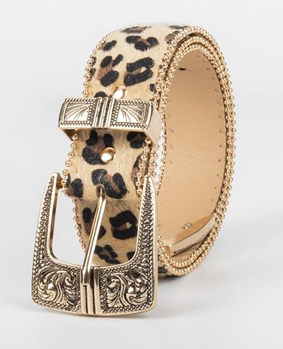 Women's Leopard-Belt Casual-Belts - Fashion Leopard Print Faux Leather Belts with Pin Buckle for Jeans Pants4