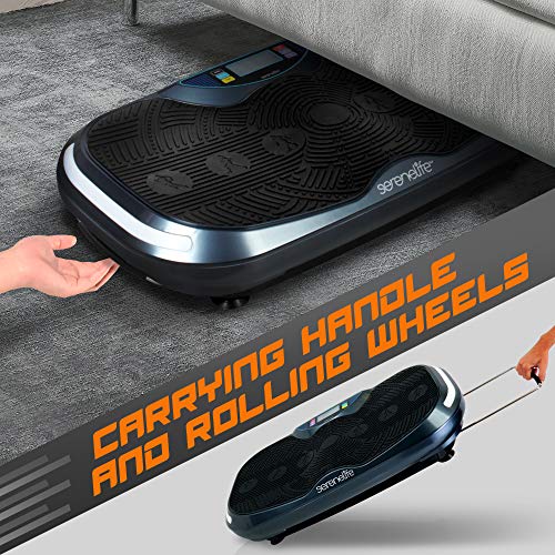 Standing 3D Vibration Board Exercise Machine - Whole Body Workout Vibration Fitness Platform Passive Exercise - 2 Motor 3D Motion Technology, Resistance Band - Weight Loss & Toning - Serenelife Slvbx3 #TOP4