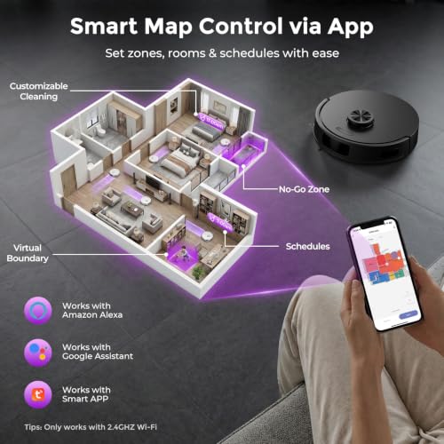 Image of Robot Vacuum and Mop Combo, Robot Vacuum Cleaner with Bagless Self Emptying Station, 18000Pa Suction, LiDAR Navigation, ideal for Pet Hair, Carpet & Hard Floor, Compatible with App /Alexa /Voice Control