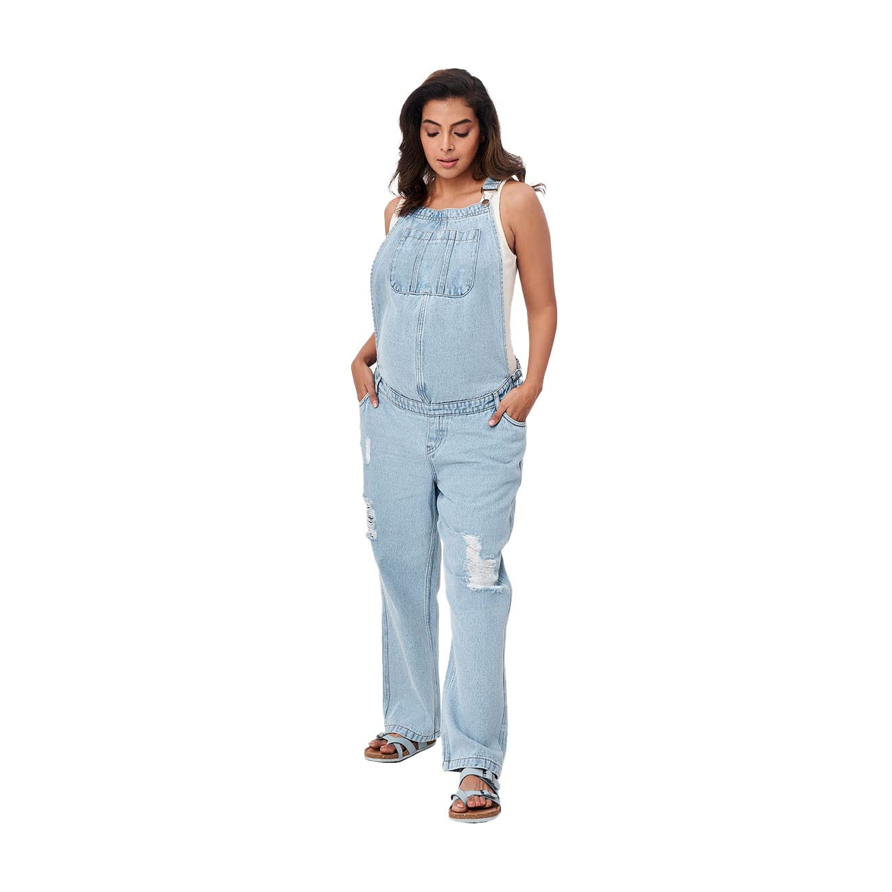 ED-A-MAMMA Sustainable Maternity Denim Dungrees with Tee