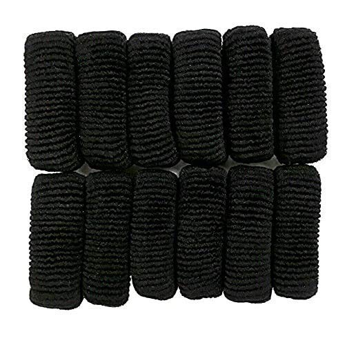 Rubber Bands for School Time Daily Use Ponytail for Hair Ties Soft and Strong Hair Band for Women Set of 12 Black-image-48