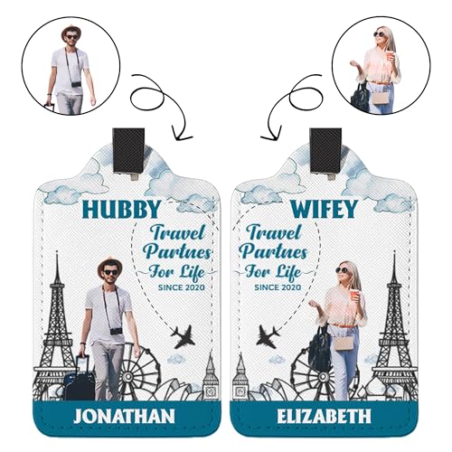 Nestura Personalized Mr and Mrs Luggage Tag Set | Custom