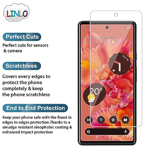 Image of Tempered Glass Screen Protector Compatible for Google Pixel 6 with Full Screen Coverage; Except Edges and Easy Installation Kit(Transparent), Pack of 1