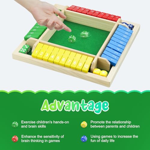 Juego Shut The Box de madera para 2-4 jugadores miniatura 4