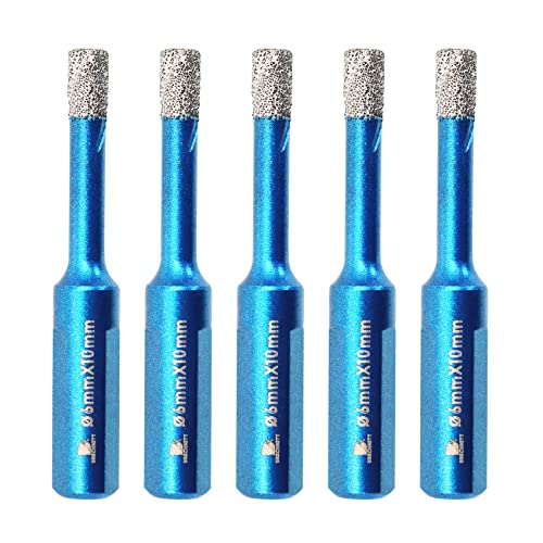 Punte Trapano Diamantate 6mm- BRSCHNITT foretto diamantato per Gres Porcellanato Piastrelle Ceramica granito Marmo(5 pezzi)..