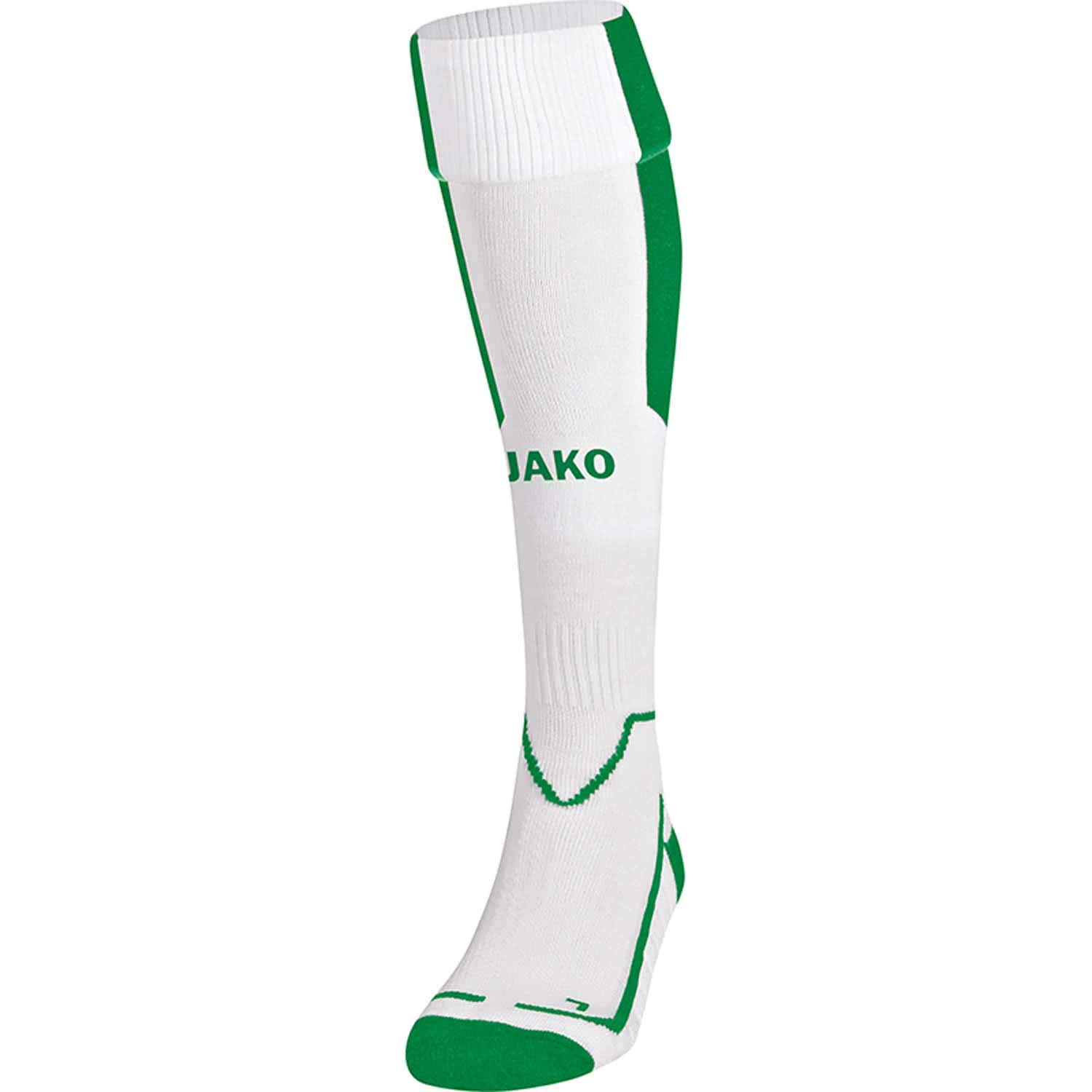 JAKO Lazio Socks Unisex Socks - White/Sport Green, 2 (31-34)
