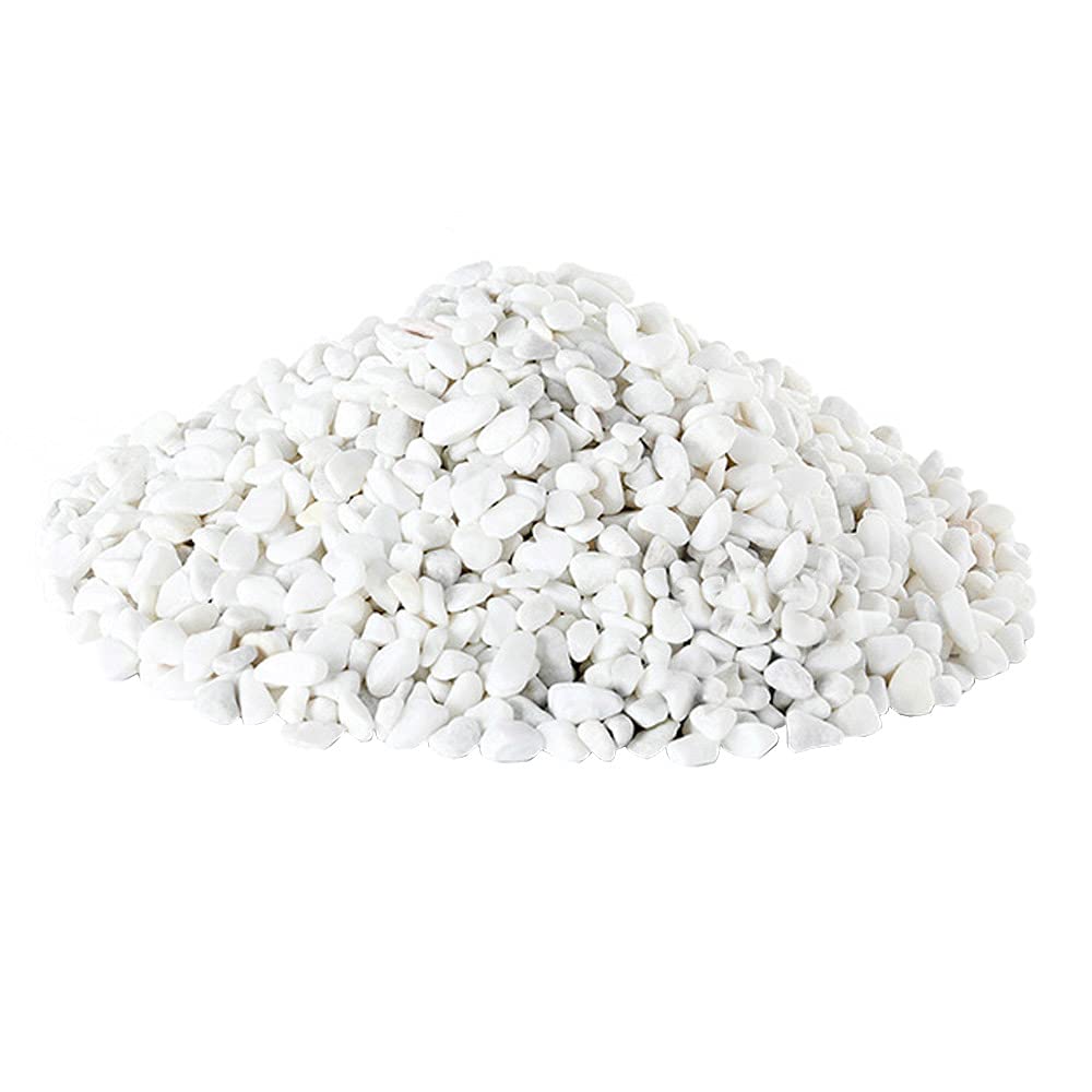 Cailloux Blancs Naturel Gravier Décoratif Pierres de Roche de Rivière pour Pot Fleurs Jardin Vase Aquarium Diamètre 3-6mm 1000g