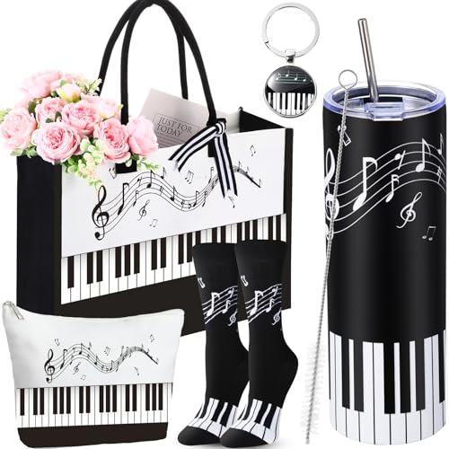 Potchen 5 Pcs Music Christmas Gifts Novelty Piano Socks & 20...