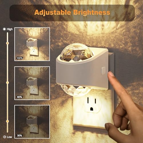 Image of JandCase Night Lights Plug into Wall, 2 Pack 3000K Soft White Star Projector Night Light, Automatic Galaxy Nightlight Plug in with Light Sensor for Bathroom Hallway Room Decor