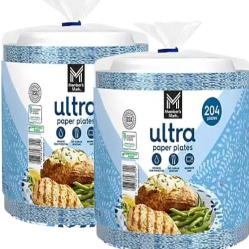 Ultra Dinner Paper Plates, 10 inches, 204 Count (408 Count)