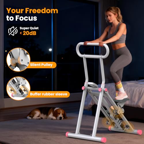 Image of HXD-ERGO Stair Stepper, Upgrade 6-Level Resistance Stair Master with Adjustable Handlebar, Folding Stair Climber Workout Machine