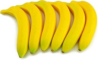 Ulalaza 6Pcs Fake Banana Artificial Fruits Model Lifelike Simulation Yellow Bananas for Decoration Arrangements