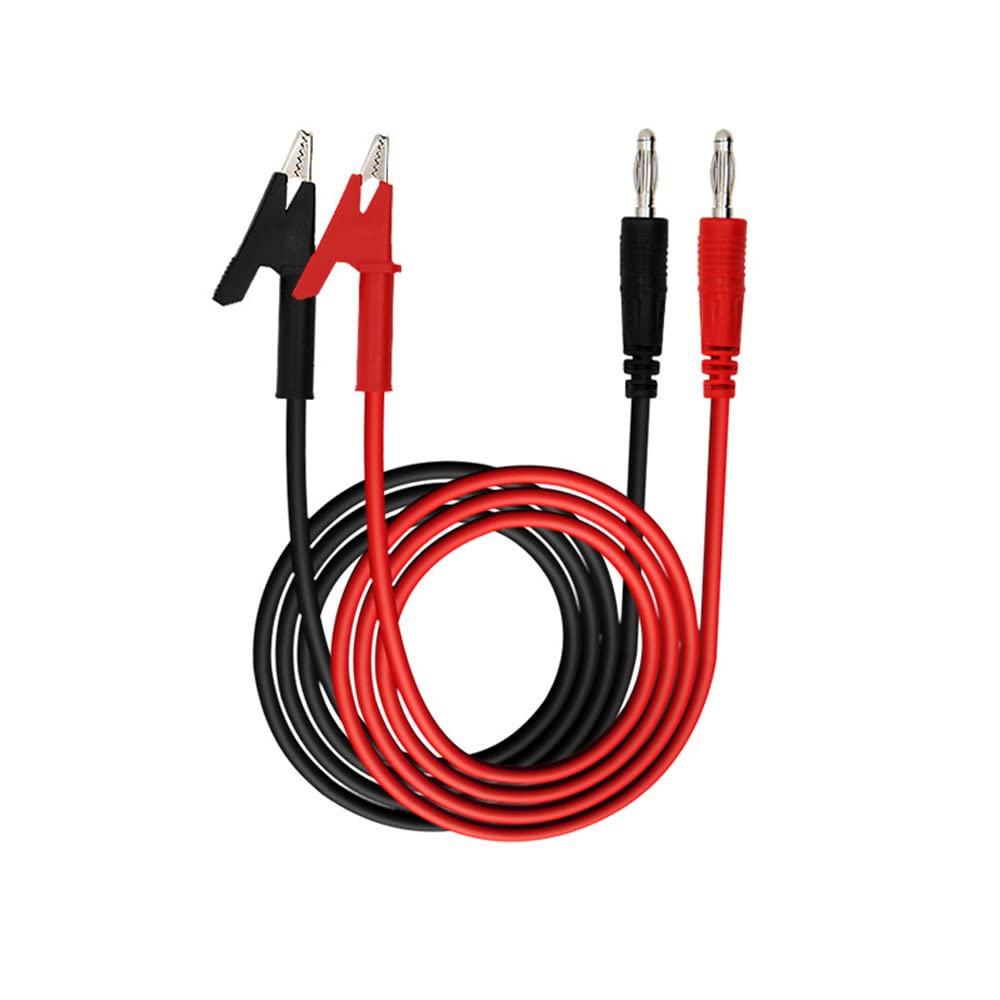 Multimeter Test Leads, 2PCS Alligator Clips Test Leads, Crocodile Clips Electrical, Electrical Insulated Wire for Multimeter Electrical Testing, Multimeter Leads 15A 1000V,Red Black