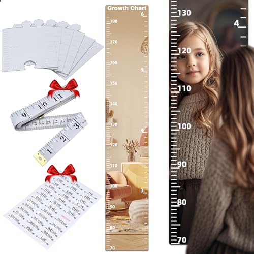 Growth Chart Mirror, Growth Chart Mirror for Wall, Puzzle Mirror Growth Chart, Mirror Growth Chart for Wall, Foldable Height Measuring Mirror, Wall Decor