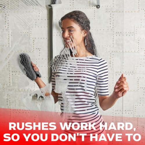 Image of KROYWEN Scrub Brush Set of 3pcs-Cleaning Shower Scrubber with Ergonomic Handle and Durable Bristles - Grout Cleaner Brush-Scrub Brushes for Cleaning, Bathroom /Shower /Tile /Kitchen /Floor /Bathtub /Carpet