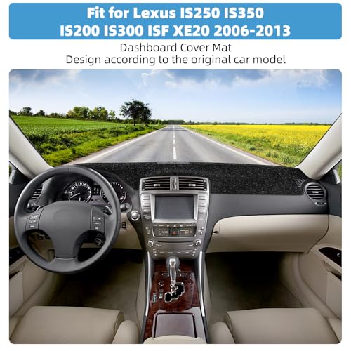Image of Dash Cover Mat for Lexus IS250 IS350 IS200 IS300 ISF XE20 2006-2013 Non-Slip Dashboard Cover Mat Sunshade UV Rays Protector Interior Accessories