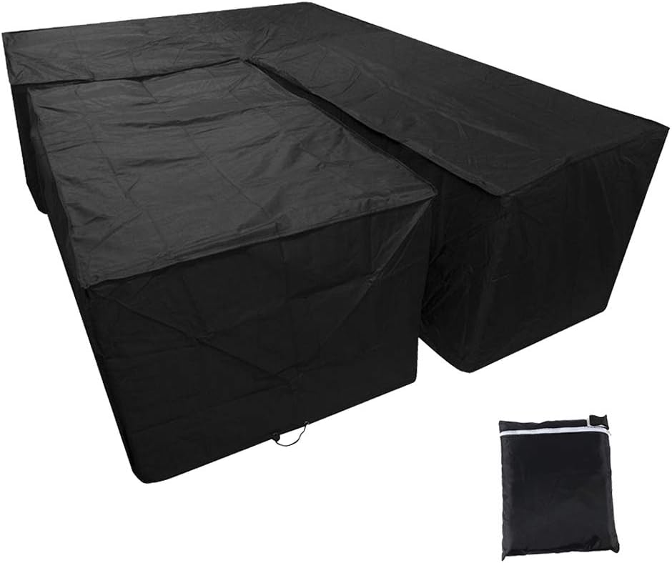 L Shaped Garden Furniture Cover,Outdoor Patio Furniture Covers with Storage Bag for Moving or Sunscreen,Waterproof＆Anti-UV＆Easy to Clean Fit for Outdoor Patio Table and Chairs
