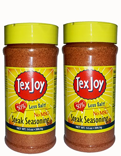 Texjoy Steak Seasoning 14oz 50% Less Salt & No MSG 2 Pack Texjoy Steak Seasoning 14oz 50% Less Salt & No MSG 2 Pack