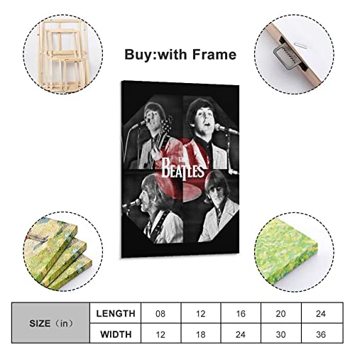 HEYBEC Poster décoratif sur toile The Beatles – Motif chanteur classique – 60 x 90 cm - Les Beatles, Paul McCartney, John Lennon, RIngo Starr, George Harrison HEYBEC Poster décoratif sur toile The Beatles - Motif chanteur classique - 60 x 90 cm – Image 3