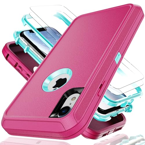 Coque iPhone XR anti-chute lot de 2 coques rigides avec film écran anti-explosion