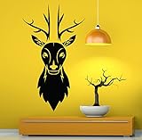 Deer Wall Decal Beautiful Reindeer Antlers Animal Wall Vinyl Decal Art Design Murals Interior Modern