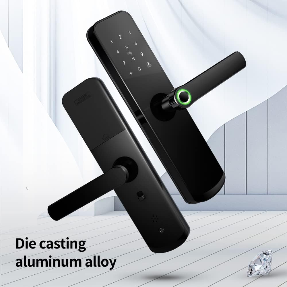 WiFi Smart Electronic Door Lock Fingerprint Security Door Lock with Doorbell Notification APP Remote Control (Color : 50 50 Mortise)