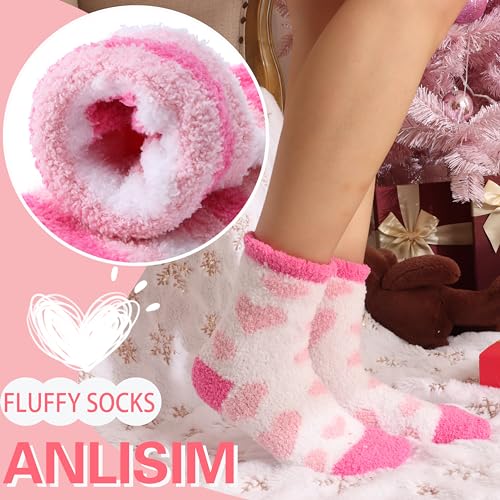 Image of Anlisim Fuzzy Socks for Women, Soft Comfy Cozy Fluffy Thick Winter Warm Fleece Slipper Socks