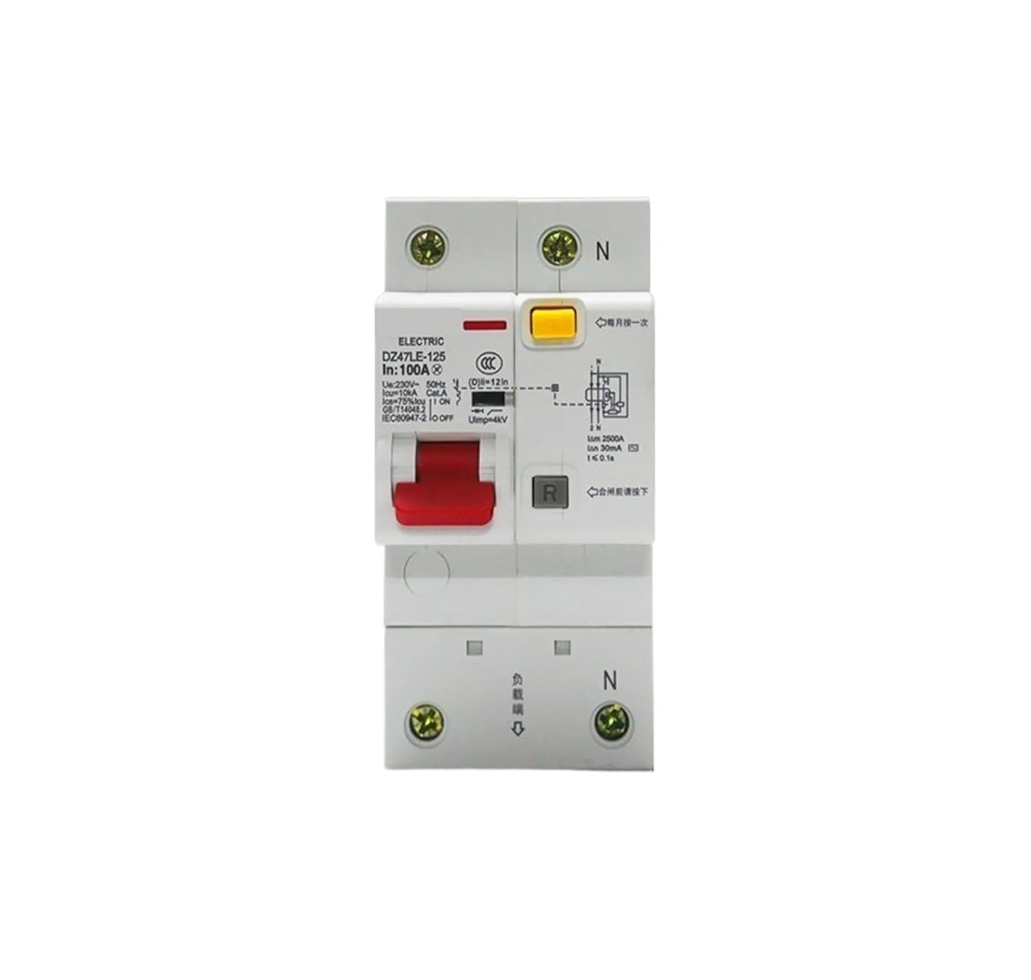 with Leakage Protection DZ47LE-125A100A 1P+N Leakage Protection D(125A)