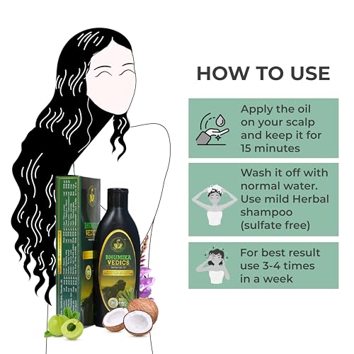 Bhumika Vedics Herbal Hair Oil For Men & Women | Promotes Hair Growth & Reduces Hair Fall | With Indigofera,Aloe vera,Neem, Amla, Bhringraj and Coconut Oil 200 ml - Image 3