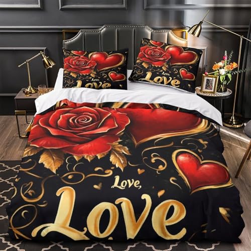 Housse de couette 220x240 cm vintage avec ses 2 taies d'oreiller pour ado