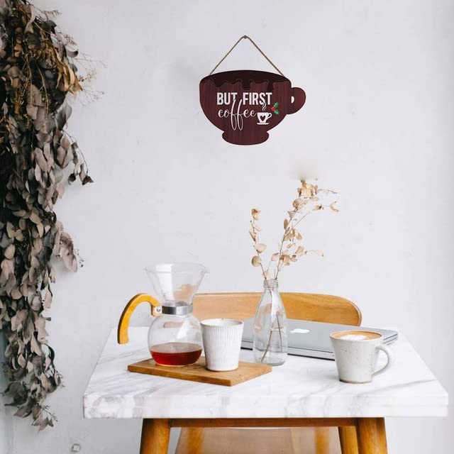 Targa in metallo con scritta in inglese But First Coffee, stile vintage, retrò, in alluminio, per casa, cucina, giardino, parete, divertente, decorazione per pub, club, 10,6 x 40,6 cm