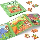 YSCEN Magnetic Puzzles for Kids, Toddler Dinosaur Jigsaw Puzzles Book for Preschool Toddlers, Travel Toys for 3-5 Year Old Board Games Boys and Girls