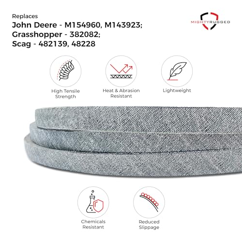 Image of M154960 Inner Secondary Deck Belt for John Deere 54 Inch Deck 54C /54X GT225 GT235 GT245 GX255 GX325 GX335 GX345 LX280 LX288 X320 X340 X360 X500 X520 X534 X540 - Aramid Cord - 120.7 inch