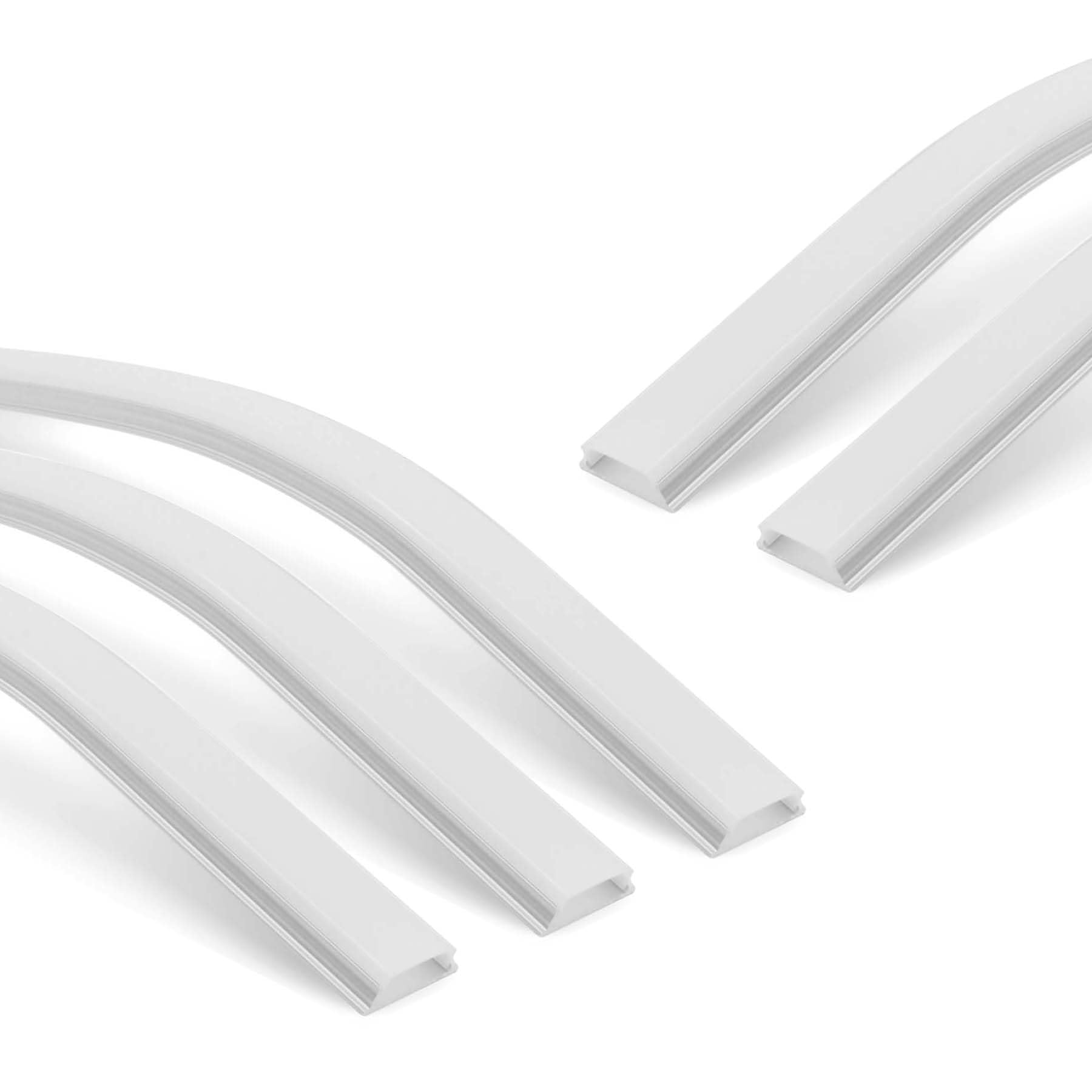 G.W.S® Bendable Surface Mounted LED Profile, 5-Pack Aluminium Channel for LED Strip Light, 1 Metre 15.1mmx5mm (551) — image 1