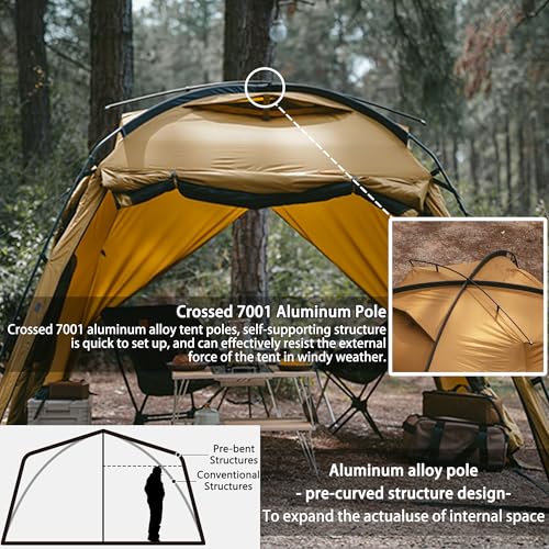 Carpa camping 4 estaciones 2 personas windhike impermeable miniatura 3