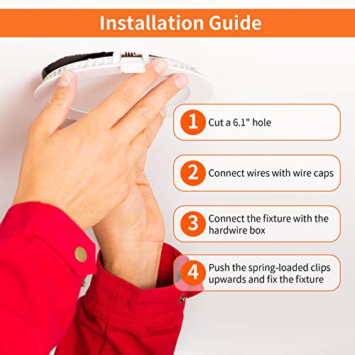 Meconard 6 Pack 6 Inch 5Cct Led Recessed Lighting With Night Light, 2700K/3000K/3500K/4000K/5000K Selectable Ultra-Thin Led Recessed Ceiling Lights, 12W=110W, 1050Lm, Dimmable Canless Wafer Downlight #TOP4