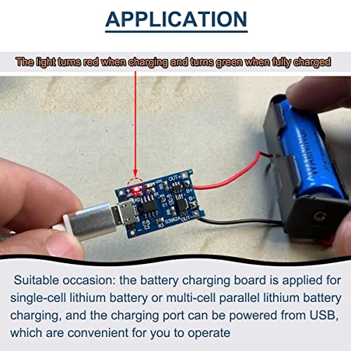 DAOKAI Lithium-Batterie-Lademodul Micro USB 5V 1A 18650 Lithium Batterie Ladeplatine Controller Modul Li-Ion Ladeplatine mit doppelter Schutzfunktion(10 STÜCKE)