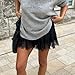 Muineobuka Lace Slip Skirts for Women Y2K Low Waist Lace Pleated Ruffle Hem Short Skirts Layered Flowy Underskirt Streetwear