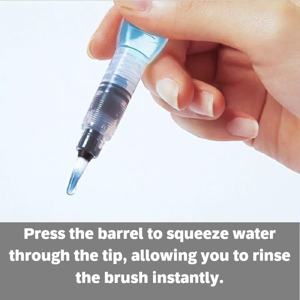 Pentel XFRH Aquash Water Brush Pennello con Serbatoio Riempibile, Punta Media
