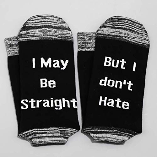LEVLO LGBT Lesbian Gay Pride Socks I May Be Straight But I don’t Hate Cotton Socks Birthday Present4