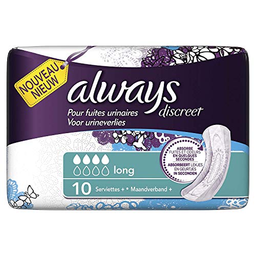 Always Discreet Bladder Control Long Incontinence Pad - Pack of 10
