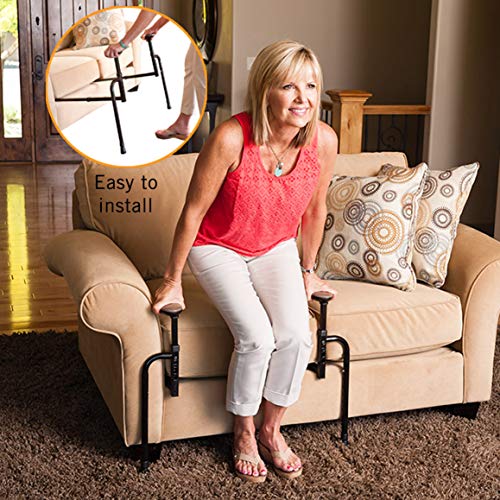 Stander EZ Stand-N-Go, Adjustable Standing Mobility Aid, Chair Assist Grab Bars with Ergonomic Stand Assist Handles, Independent Living Aid
