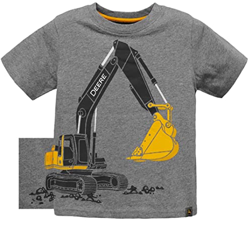 John Deere Gray Excavator Short Sleeve T-Shirt Sizes 5 6 7